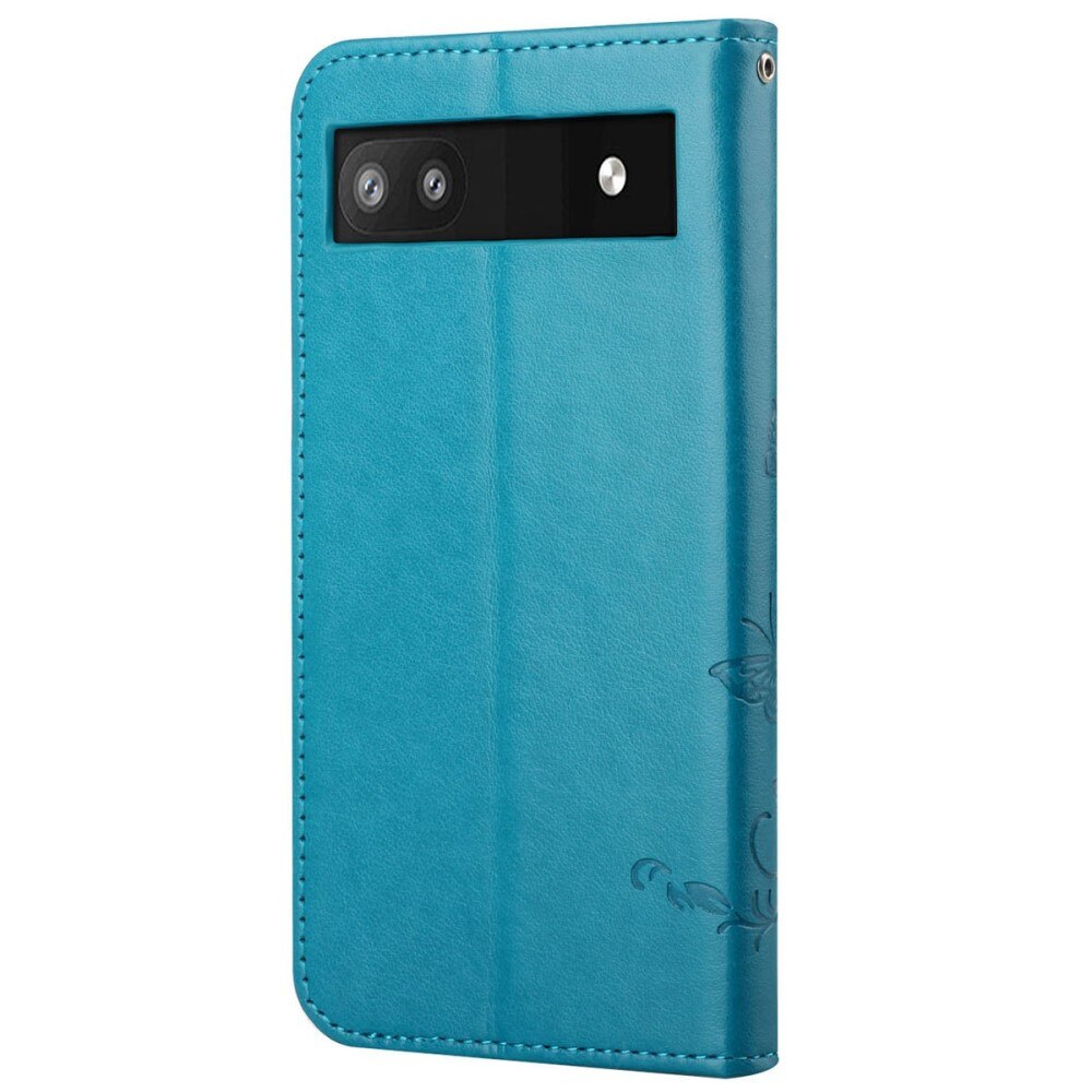 Läderfodral Fjärilar Google Pixel 6a Blå