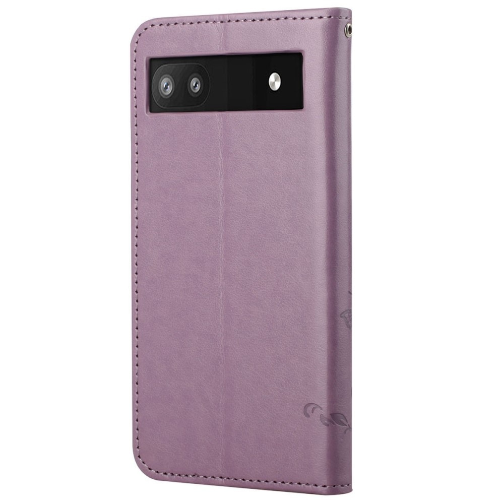 Läderfodral Fjärilar Google Pixel 6a Lila