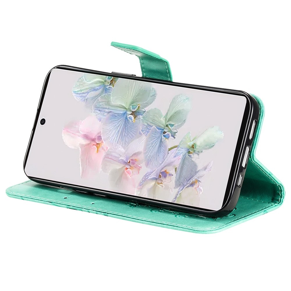 Läderfodral Fjärilar Google Pixel 7 Grön