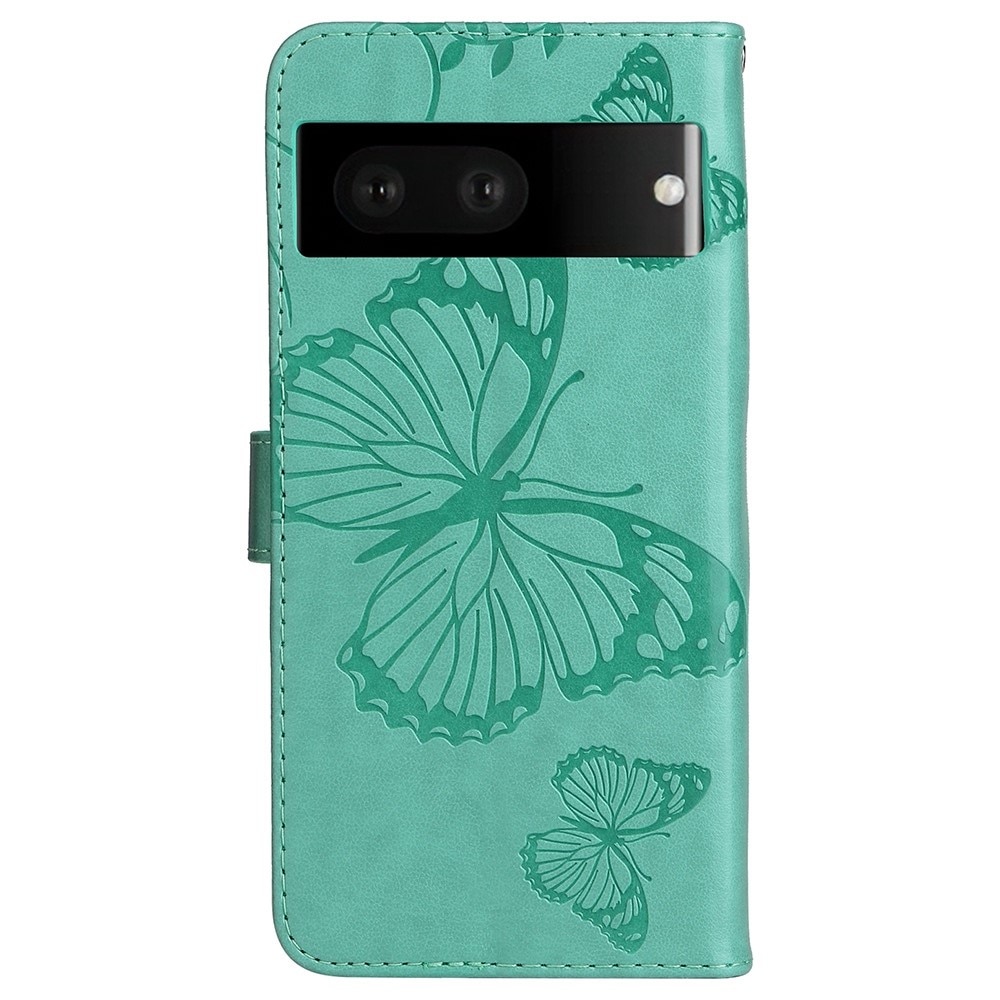 Läderfodral Fjärilar Google Pixel 7 Grön