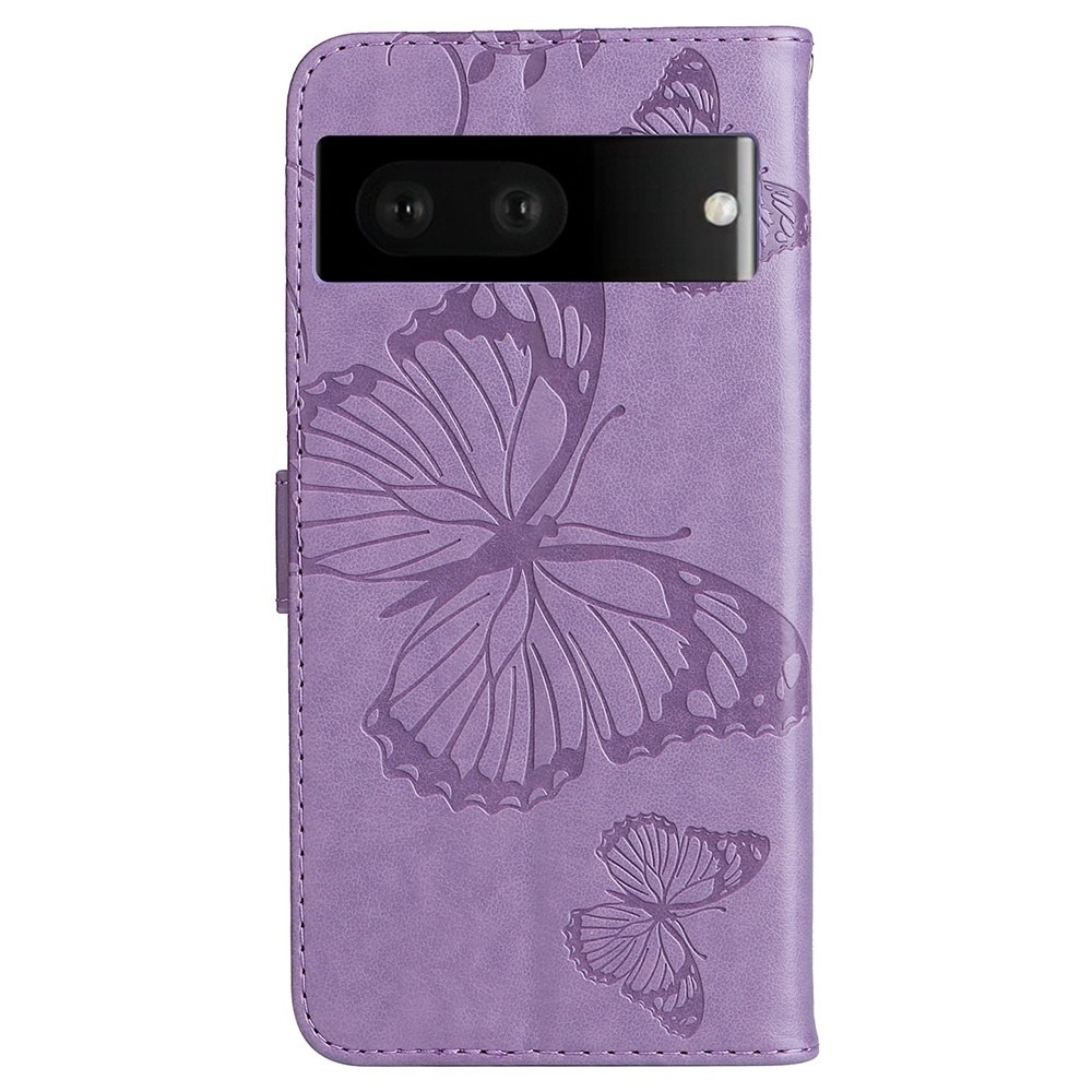 Läderfodral Fjärilar Google Pixel 7 Lila