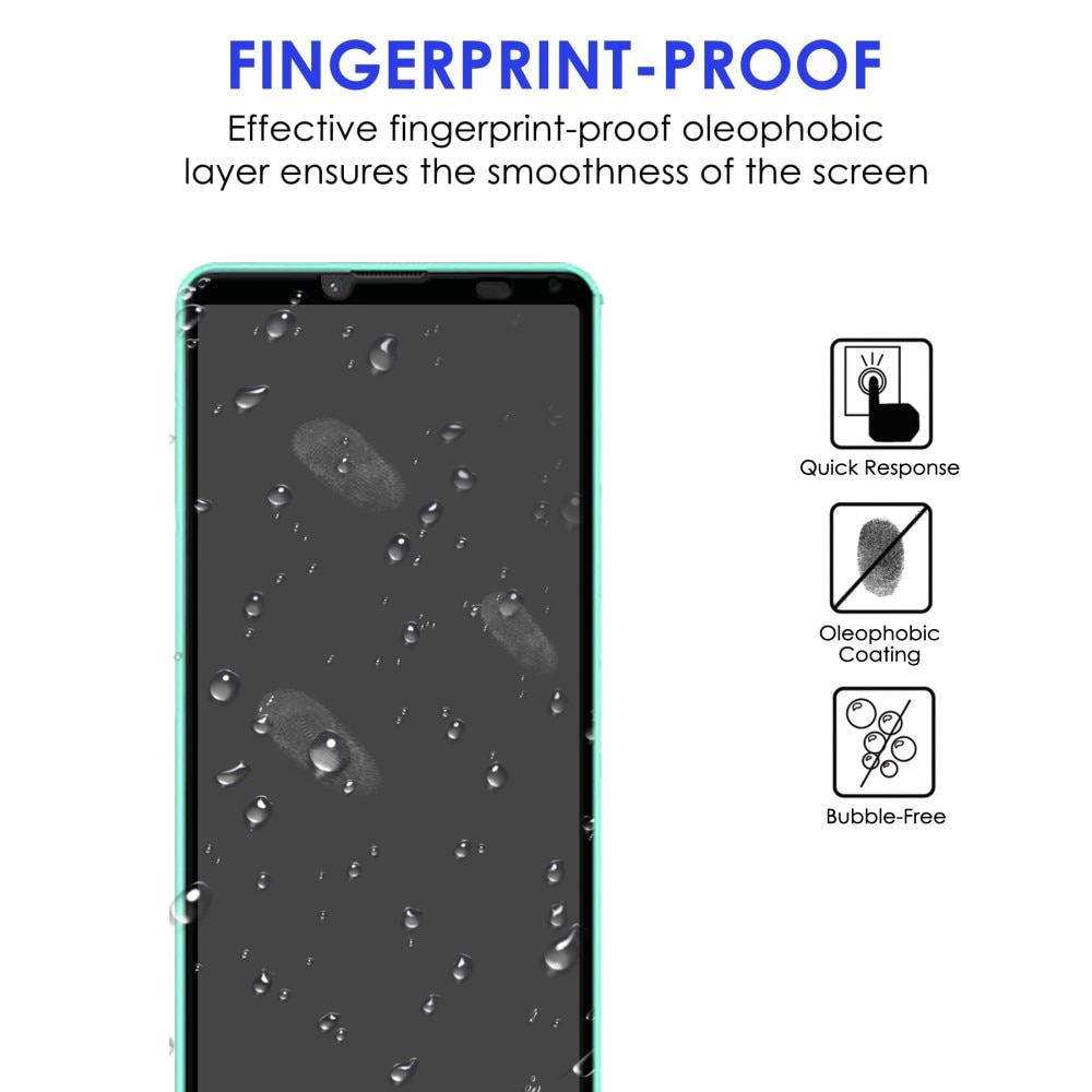 Heltäckande Härdat Glas Skärmskydd Sony Xperia 10 IV svart