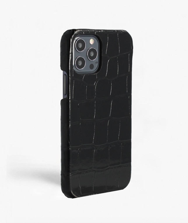 Skal iPhone 12/iPhone 12 Pro Croco Svart