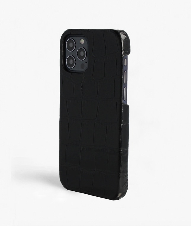 Skal iPhone 12/iPhone 12 Pro Croco Svart