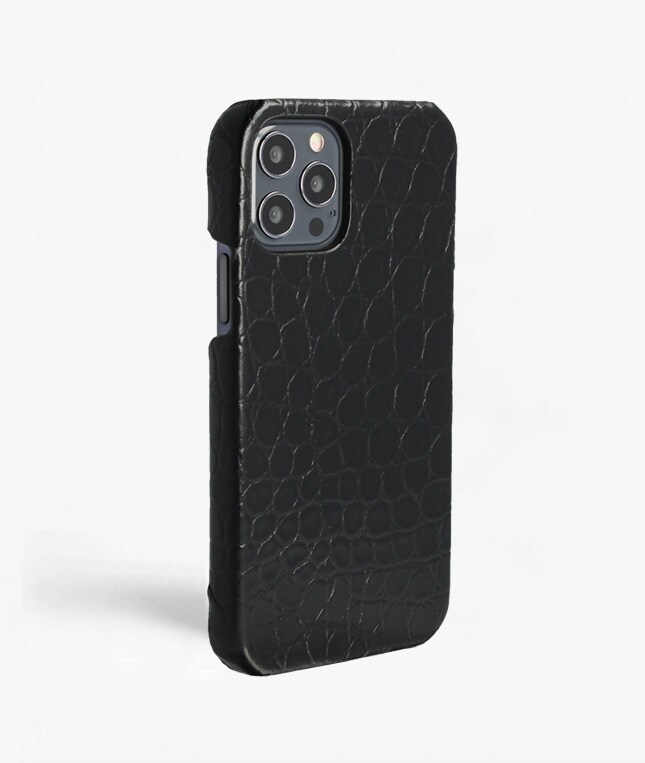 Skal iPhone 12/iPhone 12 Pro Small Croco Svart