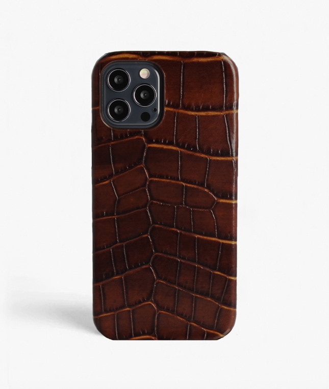 Skal iPhone 12/iPhone 12 Pro Croco Brun