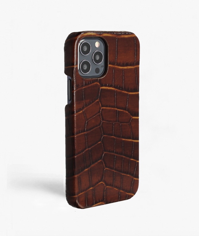Skal iPhone 12/iPhone 12 Pro Croco Brun