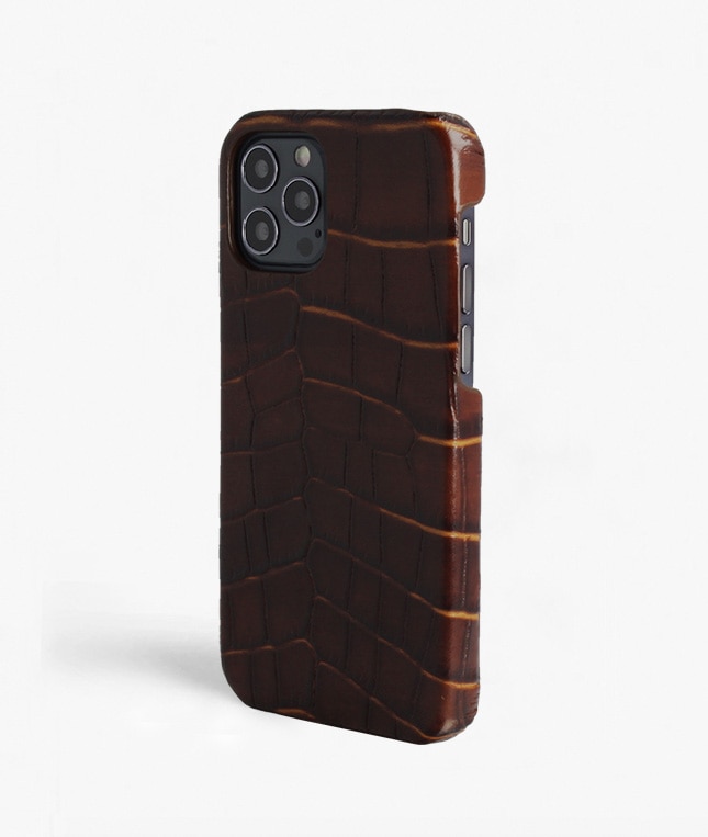 Skal iPhone 12/iPhone 12 Pro Croco Brun