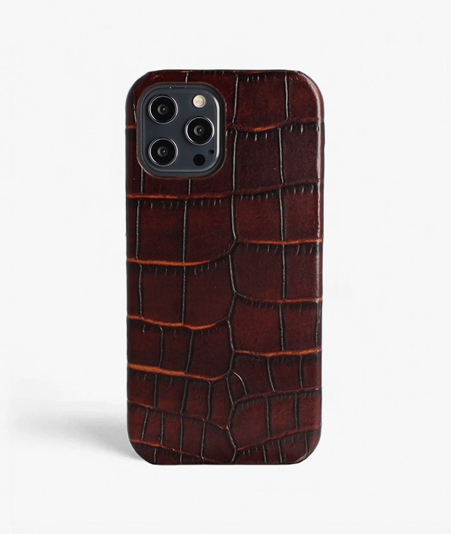Skal iPhone 12 Pro Max Croco Brun