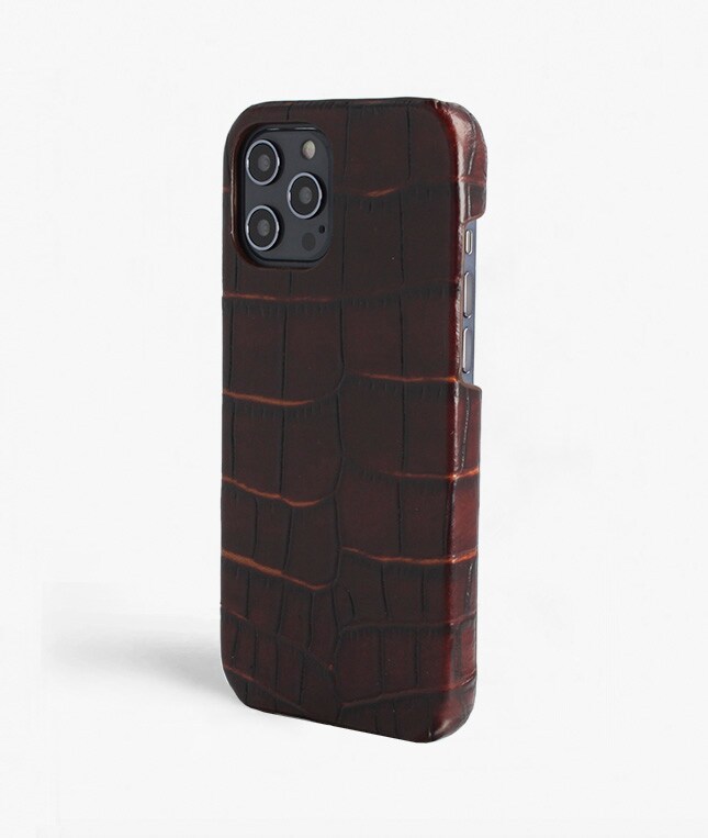 Skal iPhone 12 Pro Max Croco Brun
