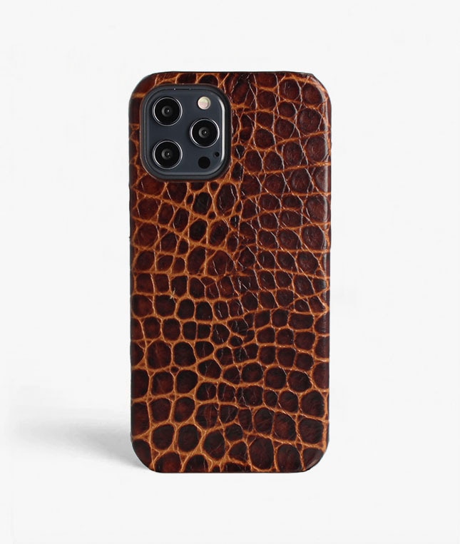 Skal iPhone 12 Pro Max Small Croco Brun