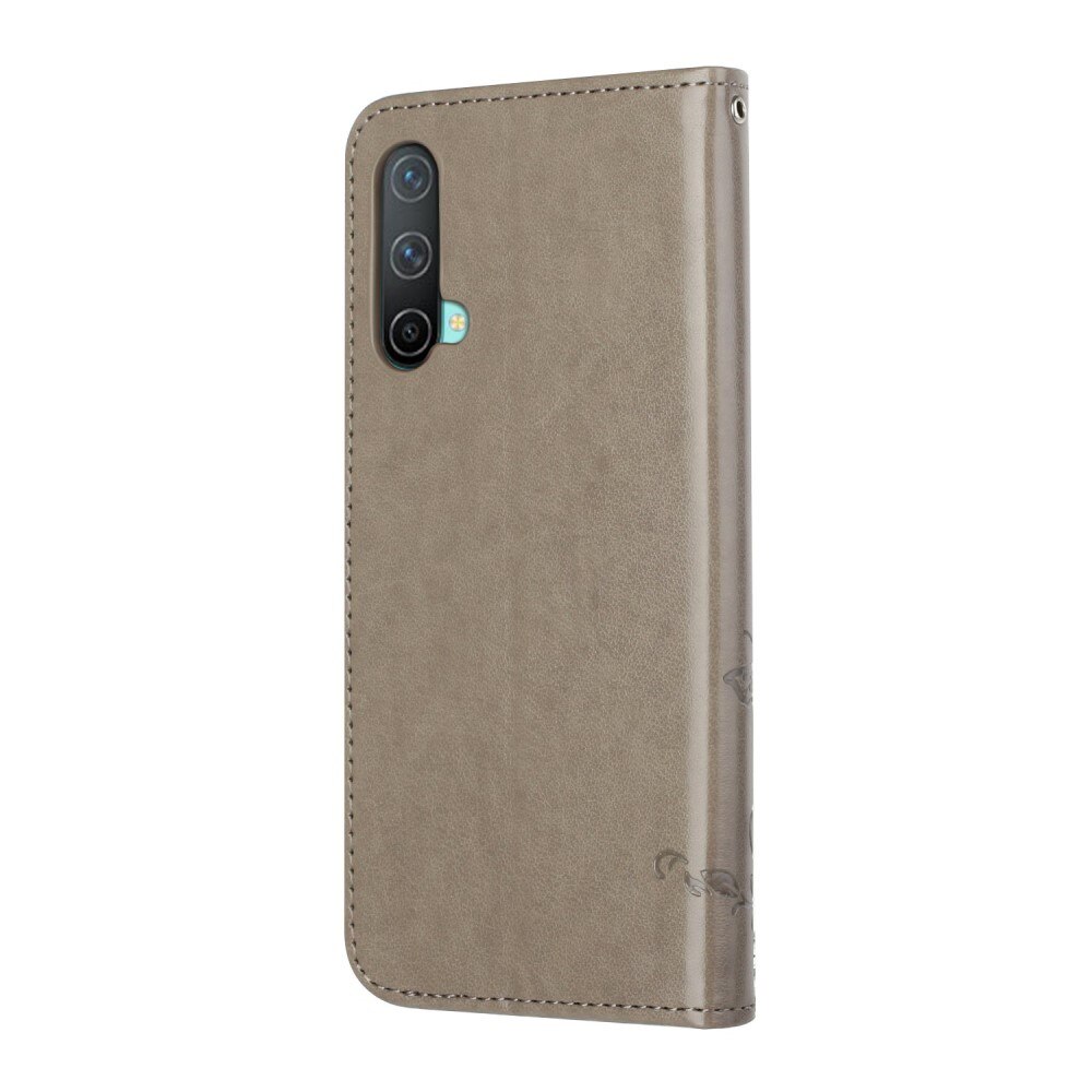 Läderfodral Fjärilar  OnePlus Nord CE 5G Grå