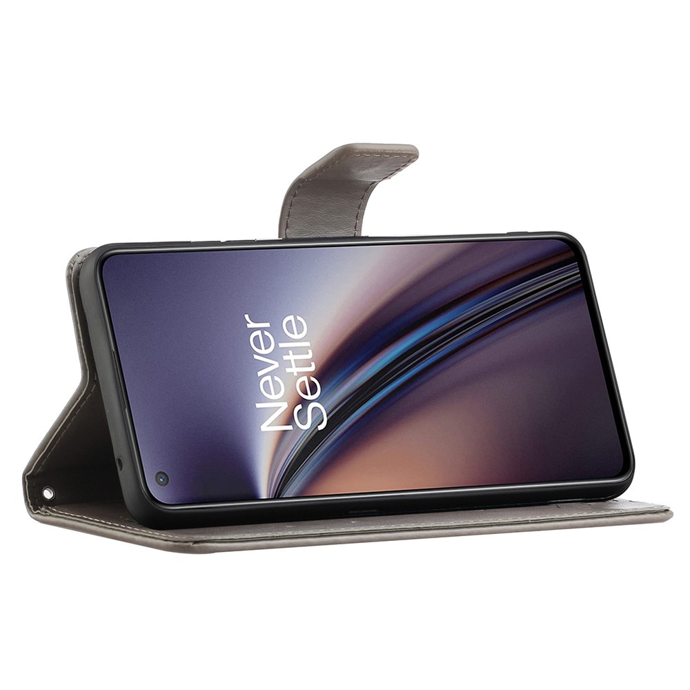 Läderfodral Fjärilar  OnePlus Nord 2 5G Grå