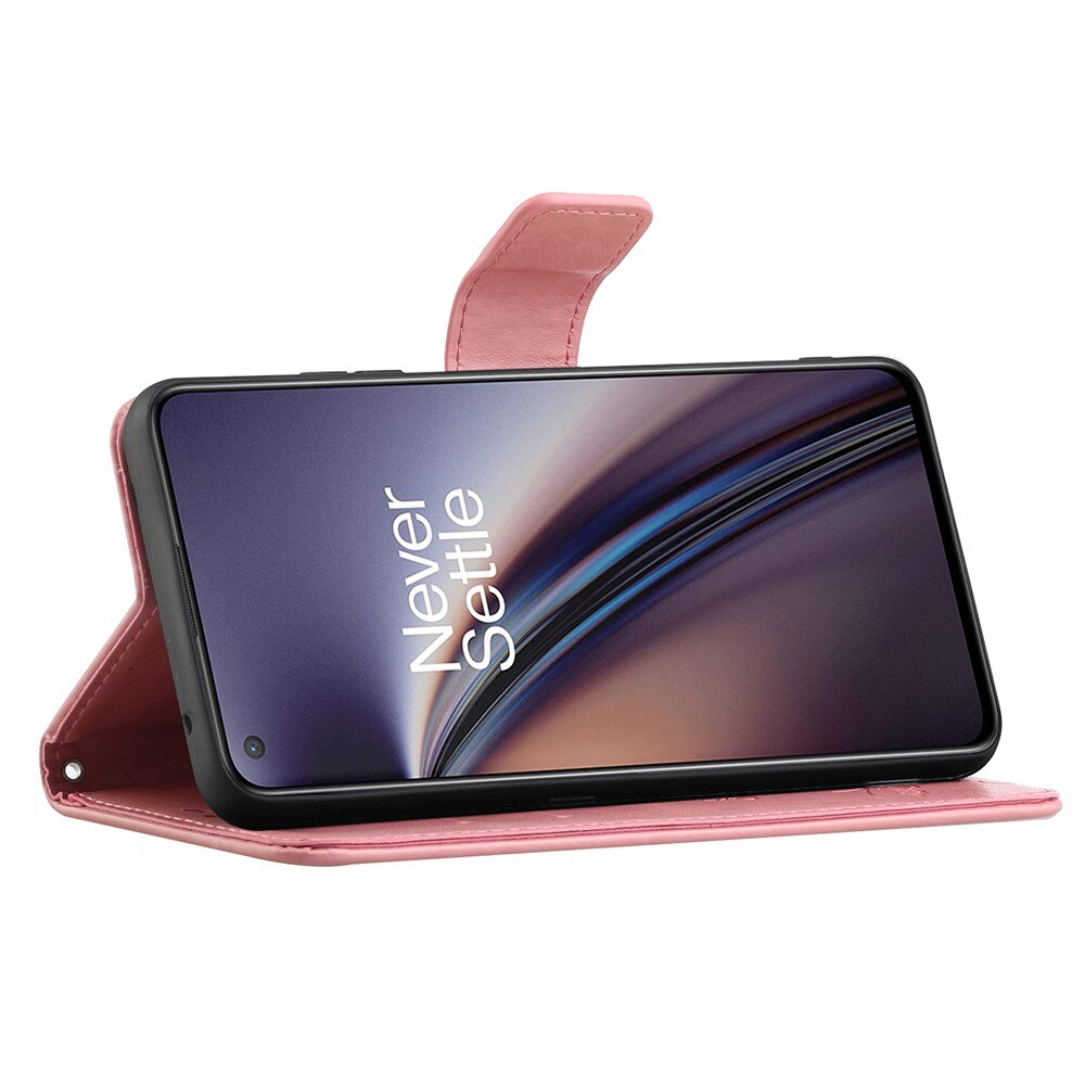 Läderfodral Fjärilar  OnePlus Nord 2 5G Rosa