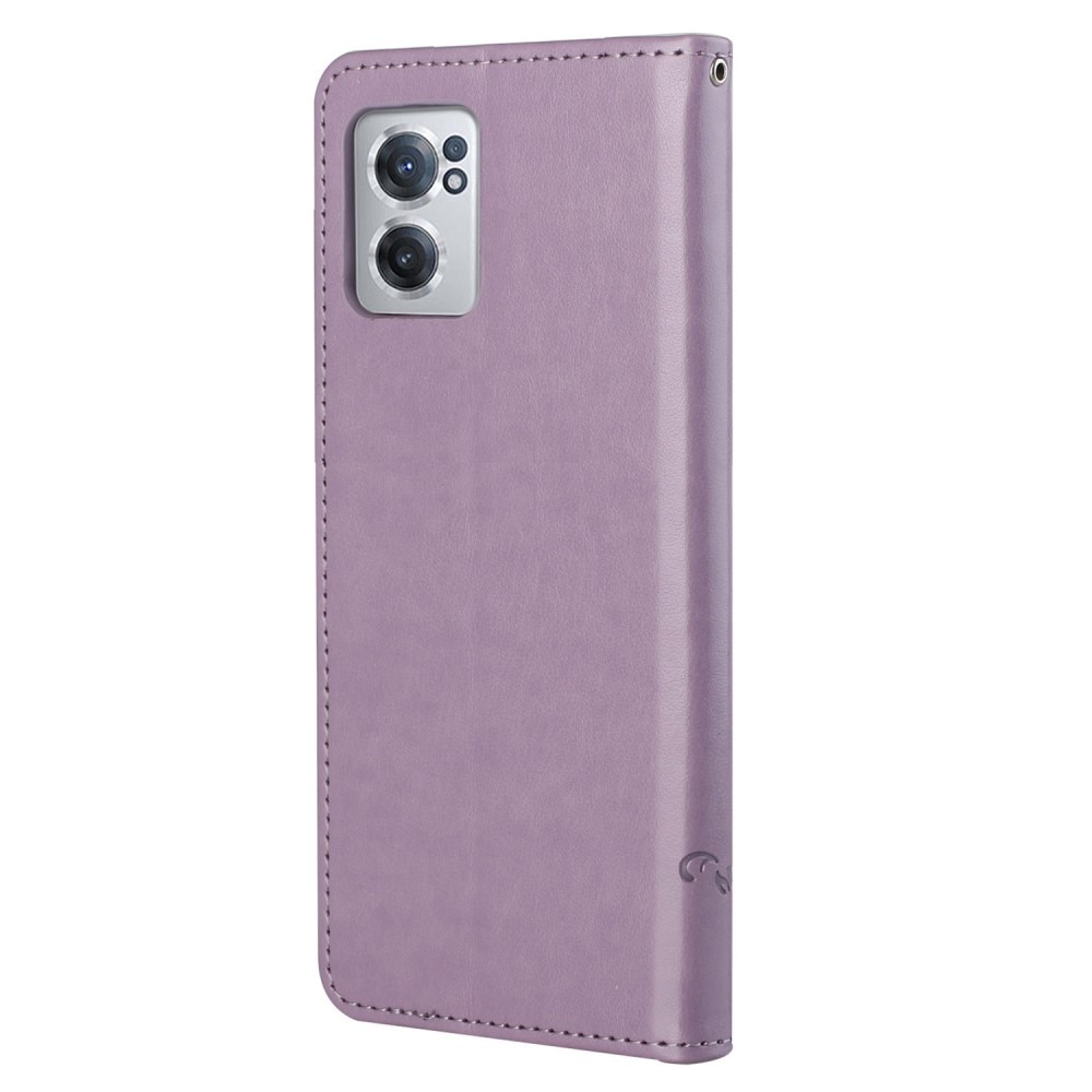 Läderfodral Fjärilar  OnePlus Nord CE 5G Lila