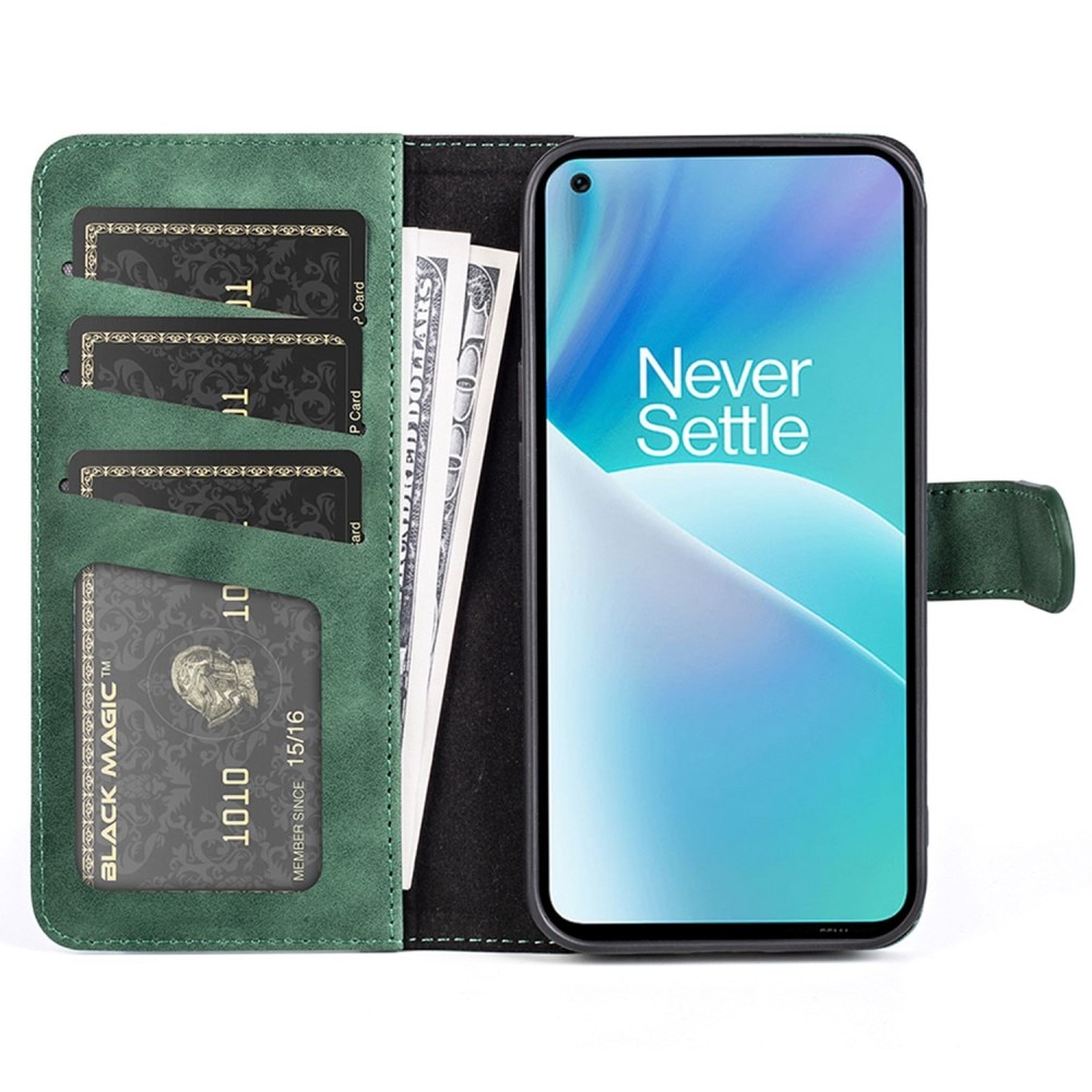 Color Splicing Plånboksfodral OnePlus Nord 2T 5G grön