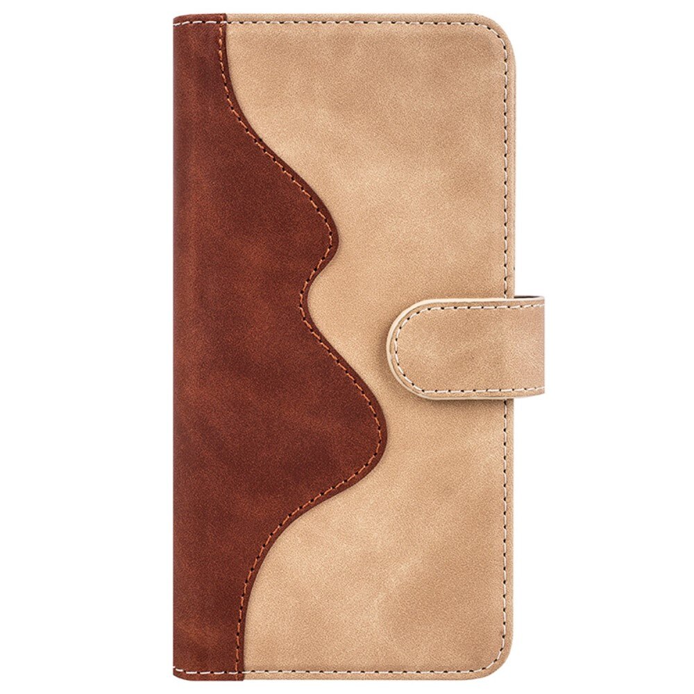 Color Splicing Plånboksfodral OnePlus Nord 2T 5G beige