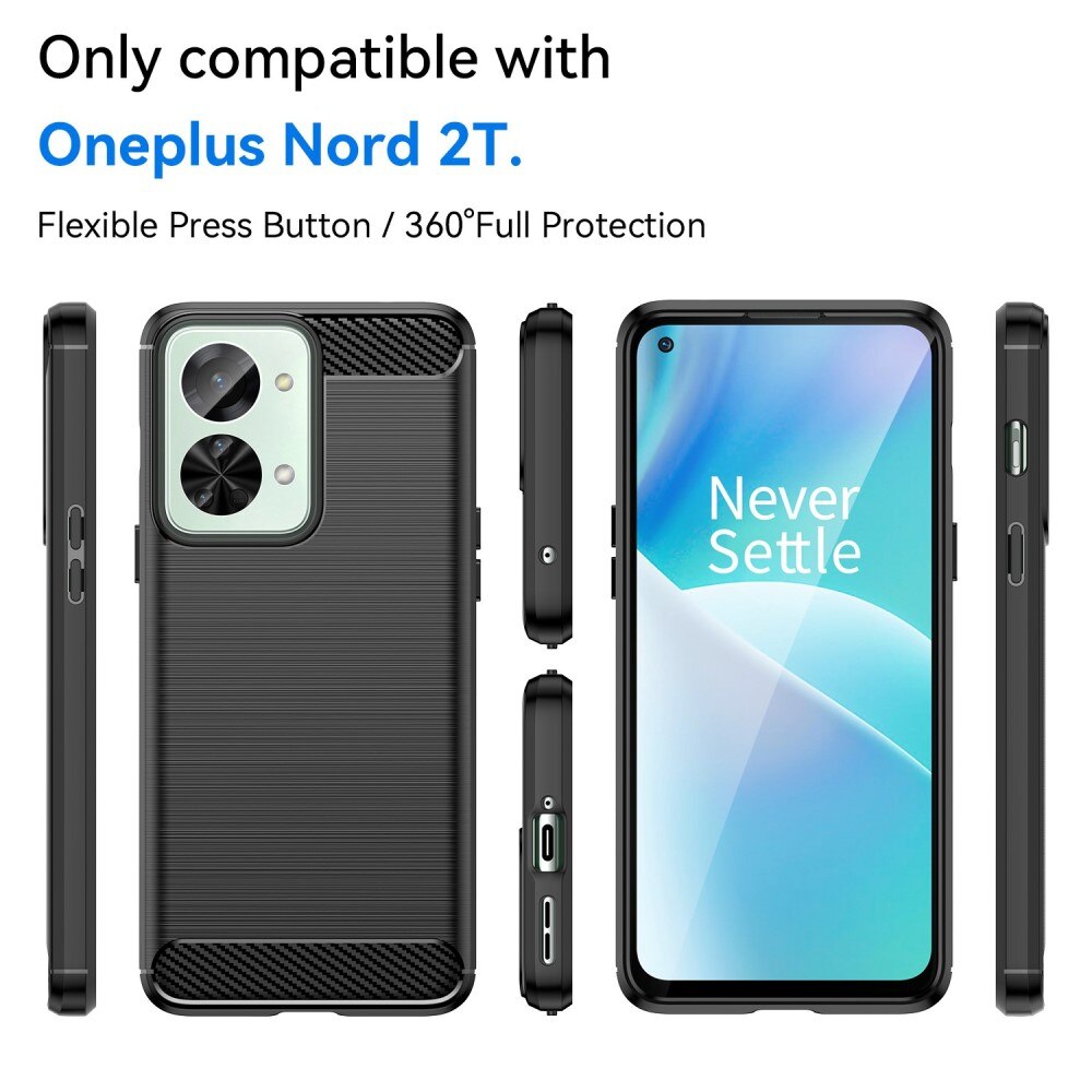  Oneplus Nord 2T 5G Skal TPU Brushed Svart