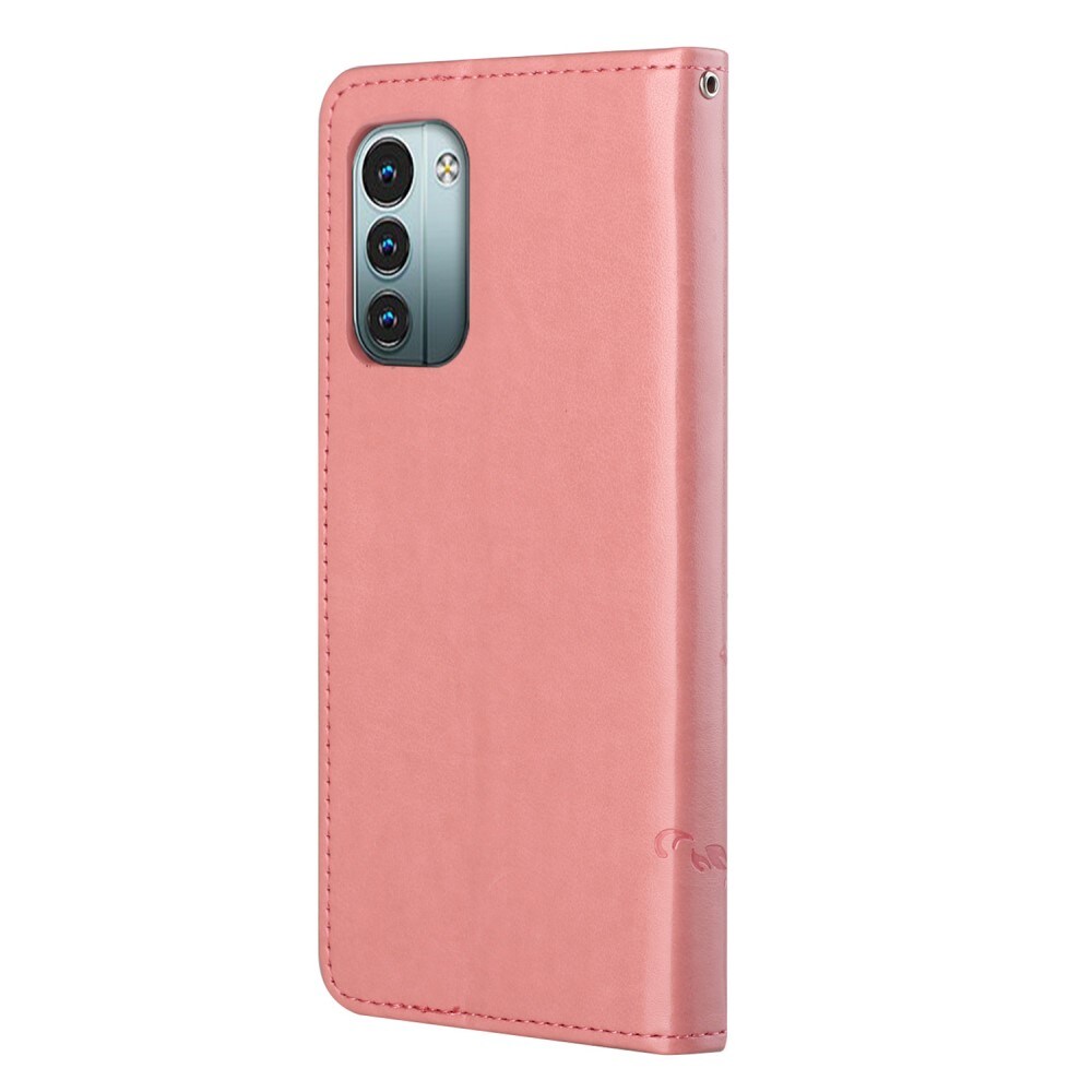 Läderfodral Fjärilar  Nokia G11/Nokia G21 Rosa