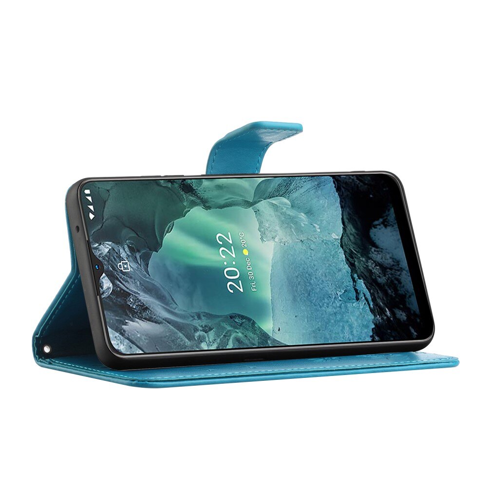 Läderfodral Fjärilar  Nokia G11/Nokia G21 Blå
