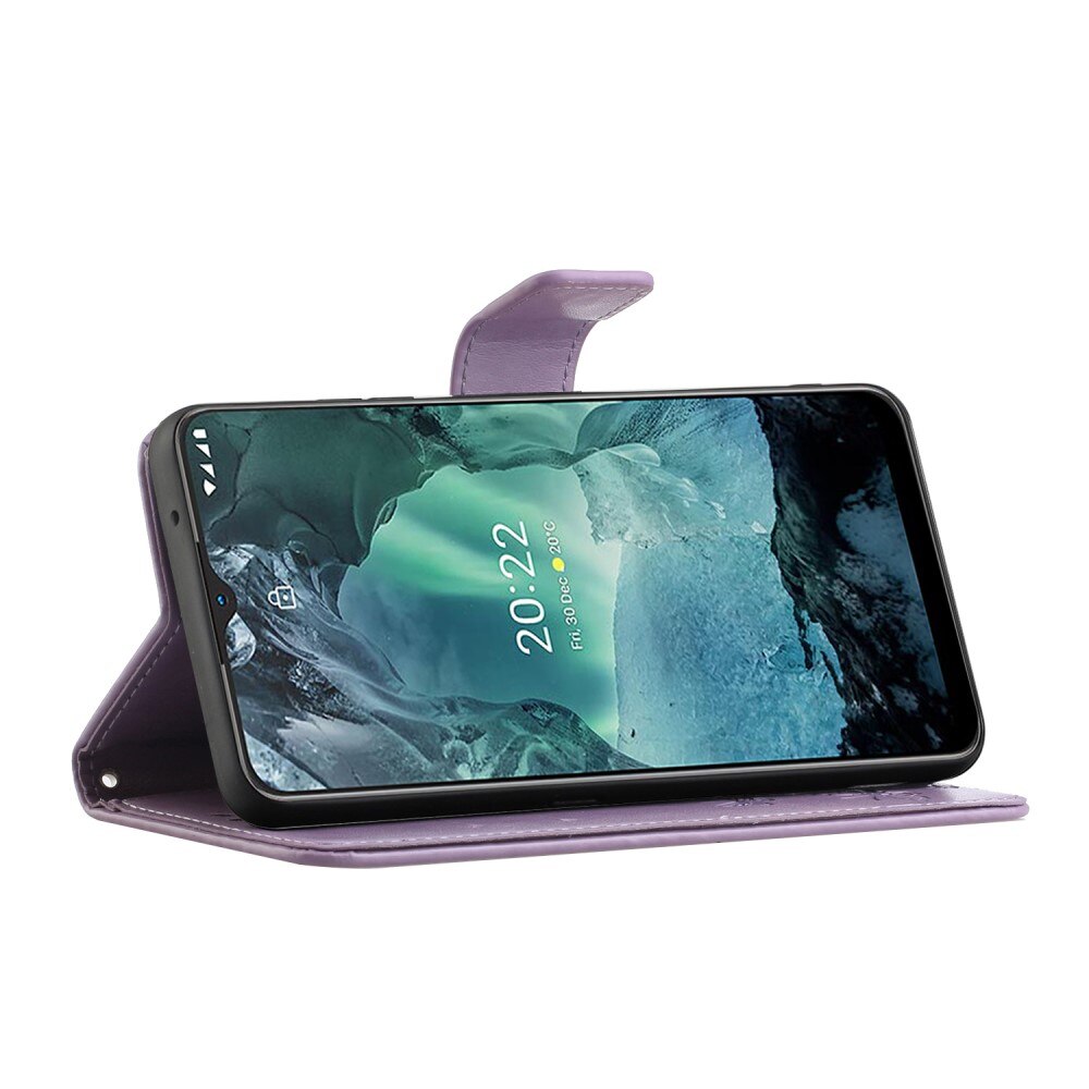 Läderfodral Fjärilar  Nokia G11/Nokia G21 Lila