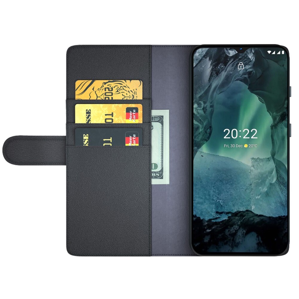Äkta Läderfodral  Nokia G11/Nokia G21 Svart