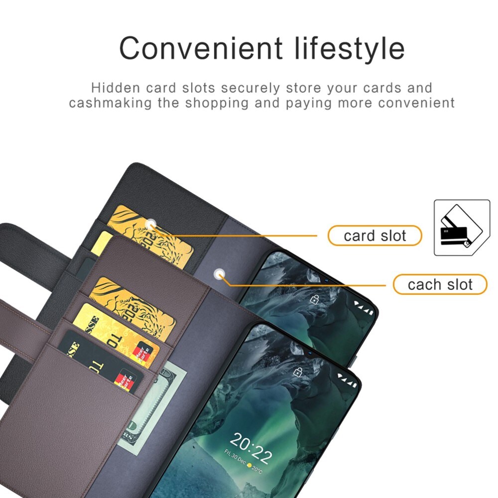 Äkta Läderfodral  Nokia G11/Nokia G21 Svart