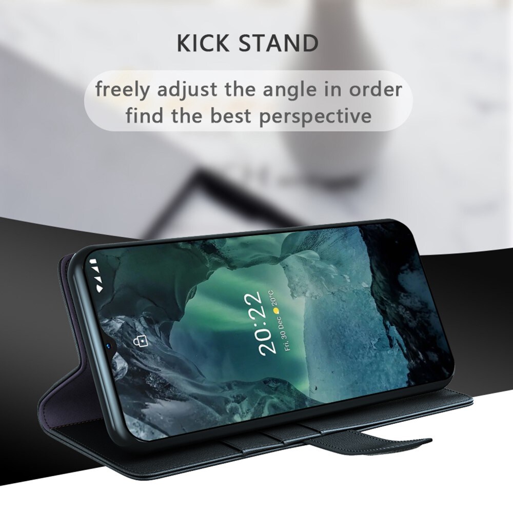Äkta Läderfodral  Nokia G11/Nokia G21 Svart