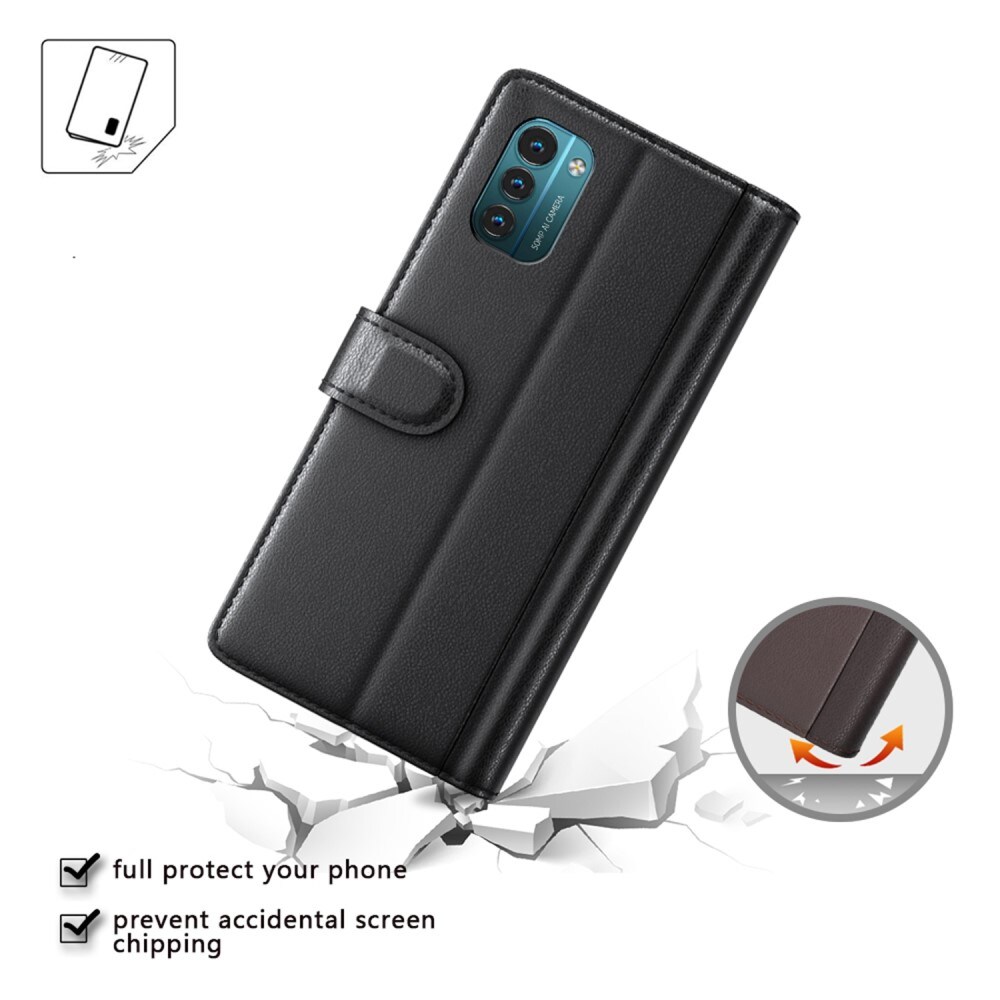 Äkta Läderfodral  Nokia G11/Nokia G21 Svart