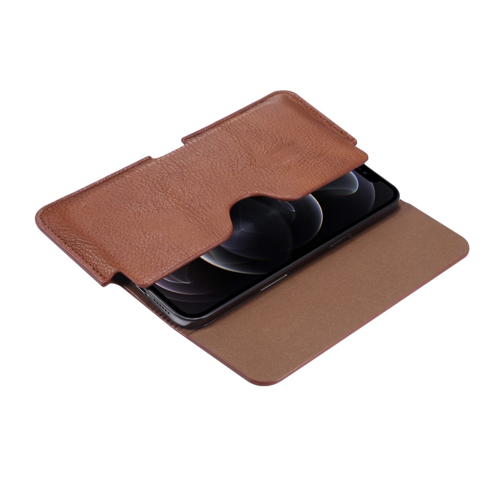 Bältesväska Läder Xiaomi 14 Pro brun