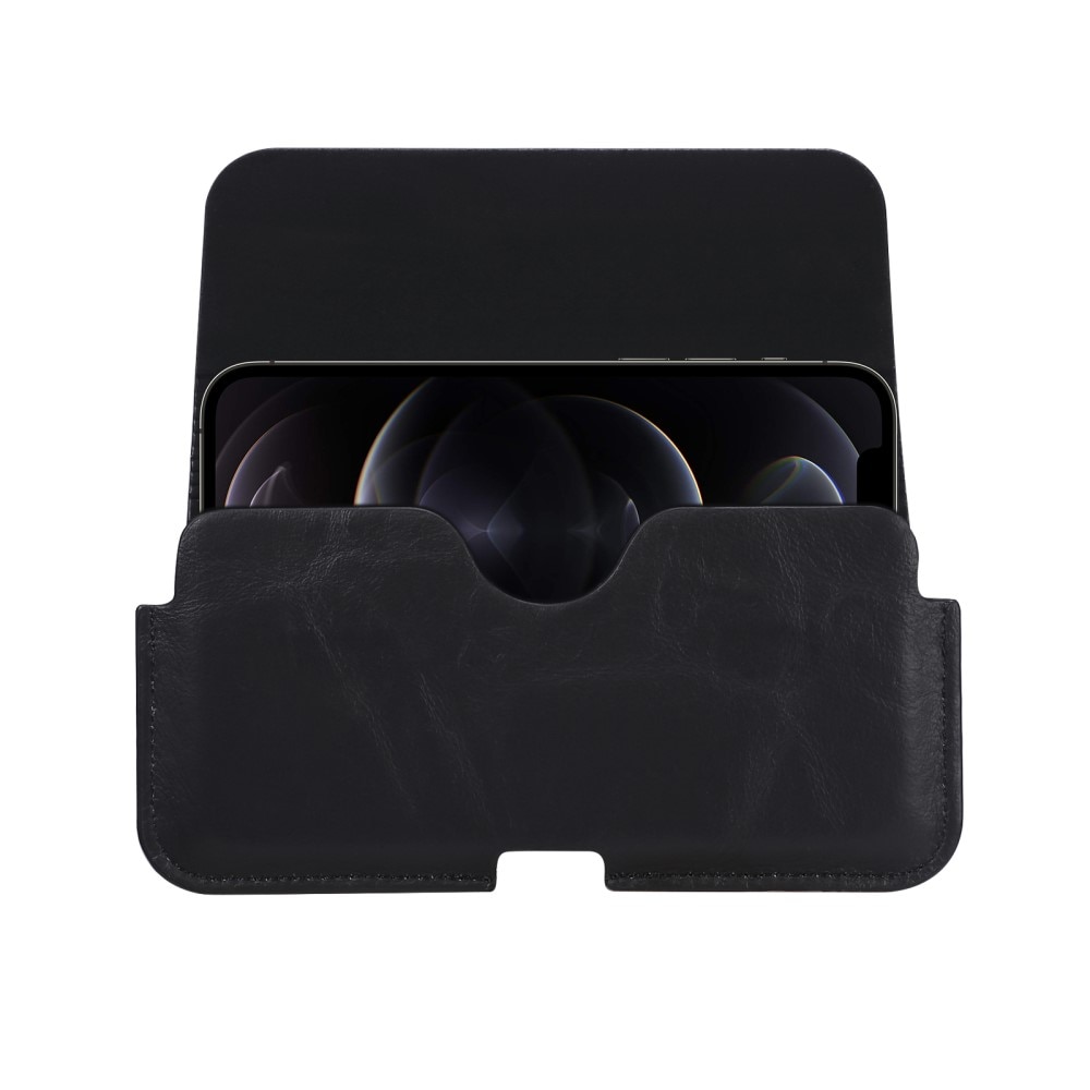 Bältesväska Läder iPhone 13 Pro Max svart