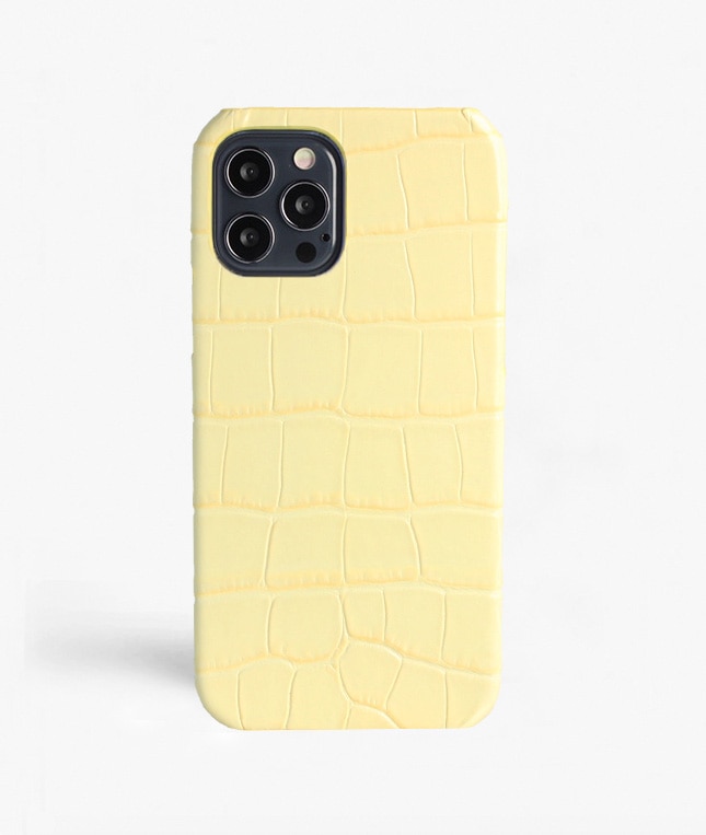 Skal iPhone 12/iPhone 12 Pro Croco Gul