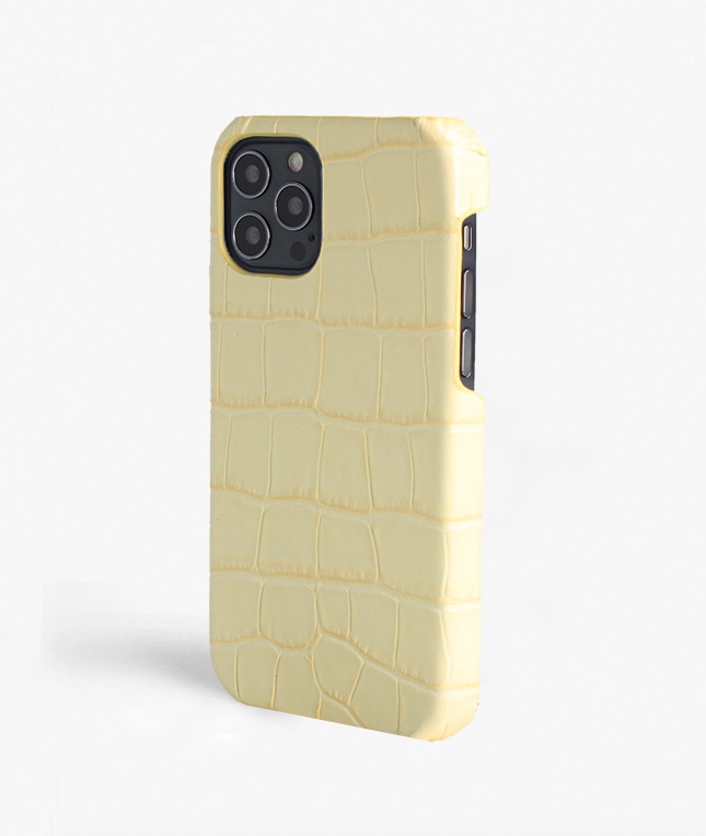 Skal iPhone 12/iPhone 12 Pro Croco Gul