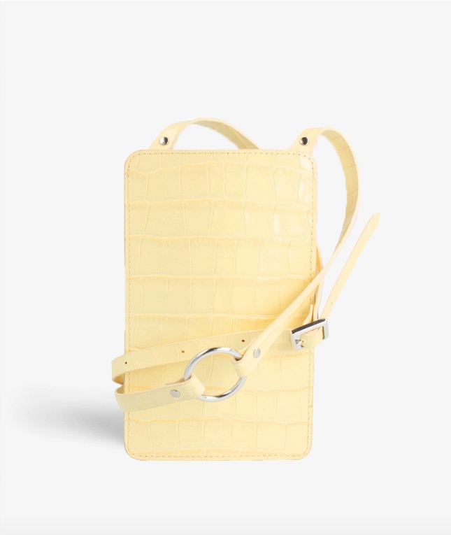 Smart Crossbody Väska Croco Yellow