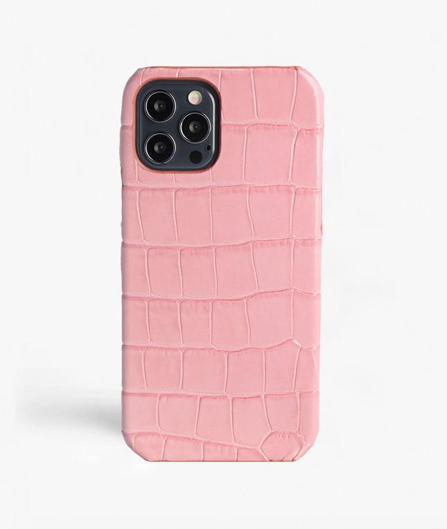 Skal iPhone 12/iPhone 12 Pro Croco Rosa