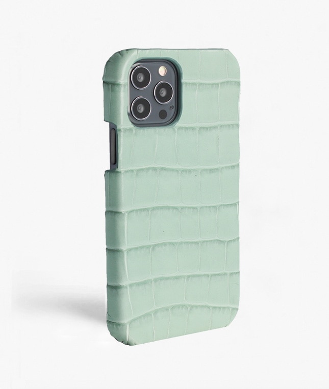 Skal iPhone 12/iPhone 12 Pro Croco Ljusgrön