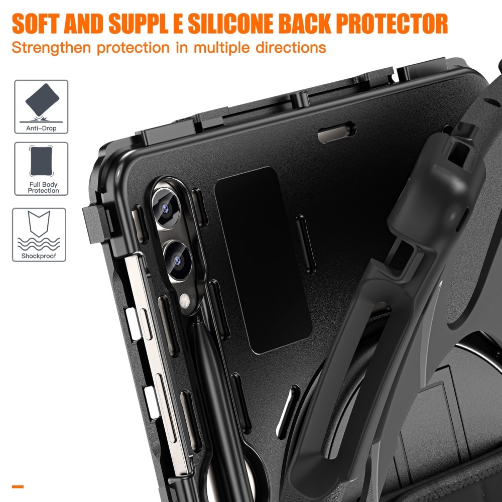 Stöttåligt Hybridskal med axelrem Samsung Galaxy Tab S7 FE svart
