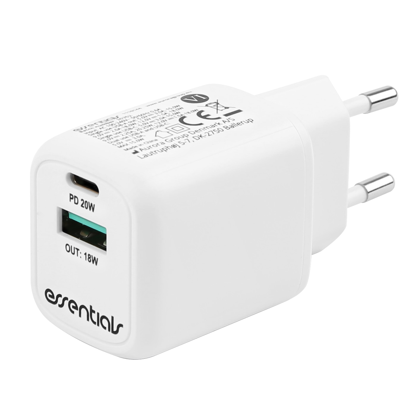 Dual USB Wall Charger 20W White