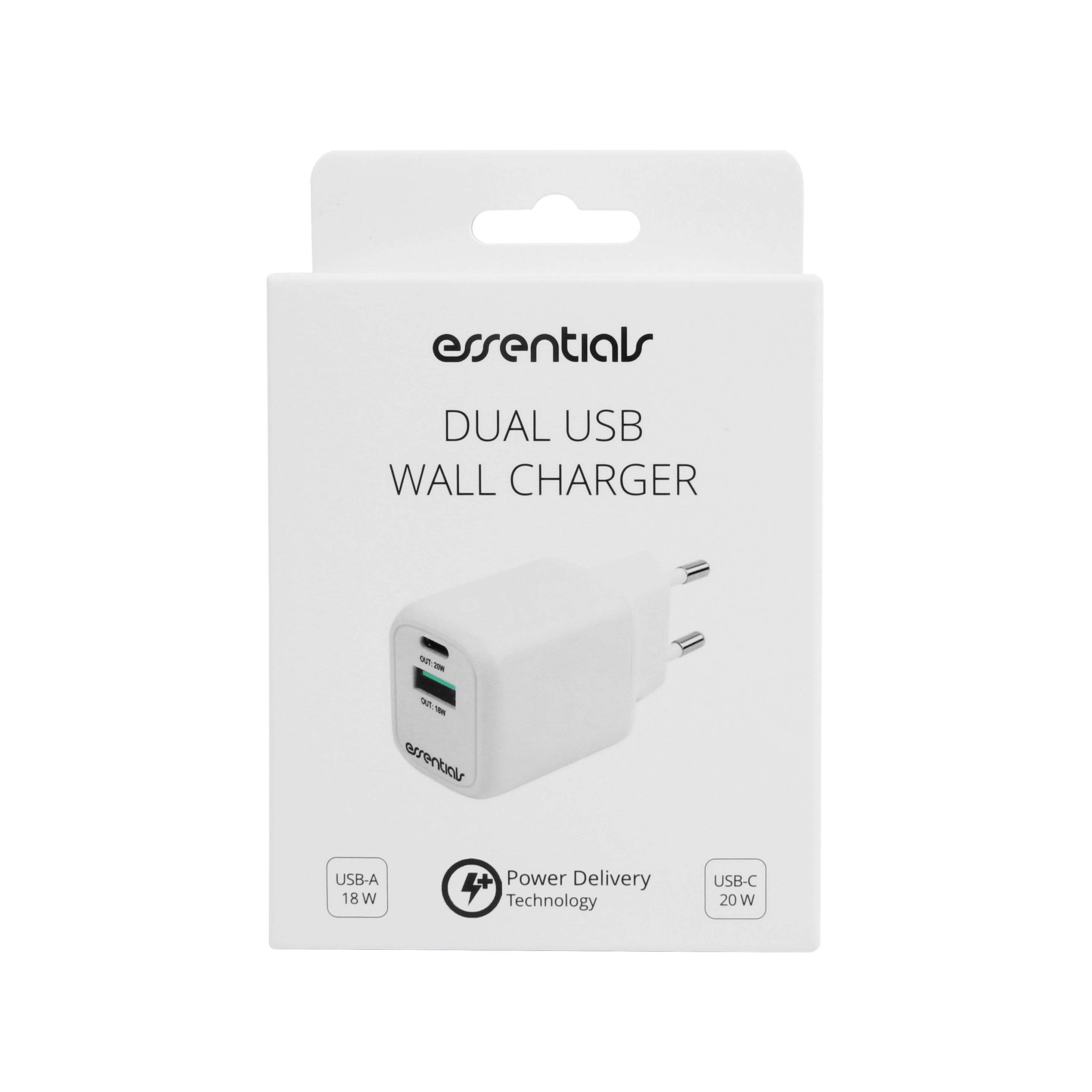 Dual USB Wall Charger 20W White