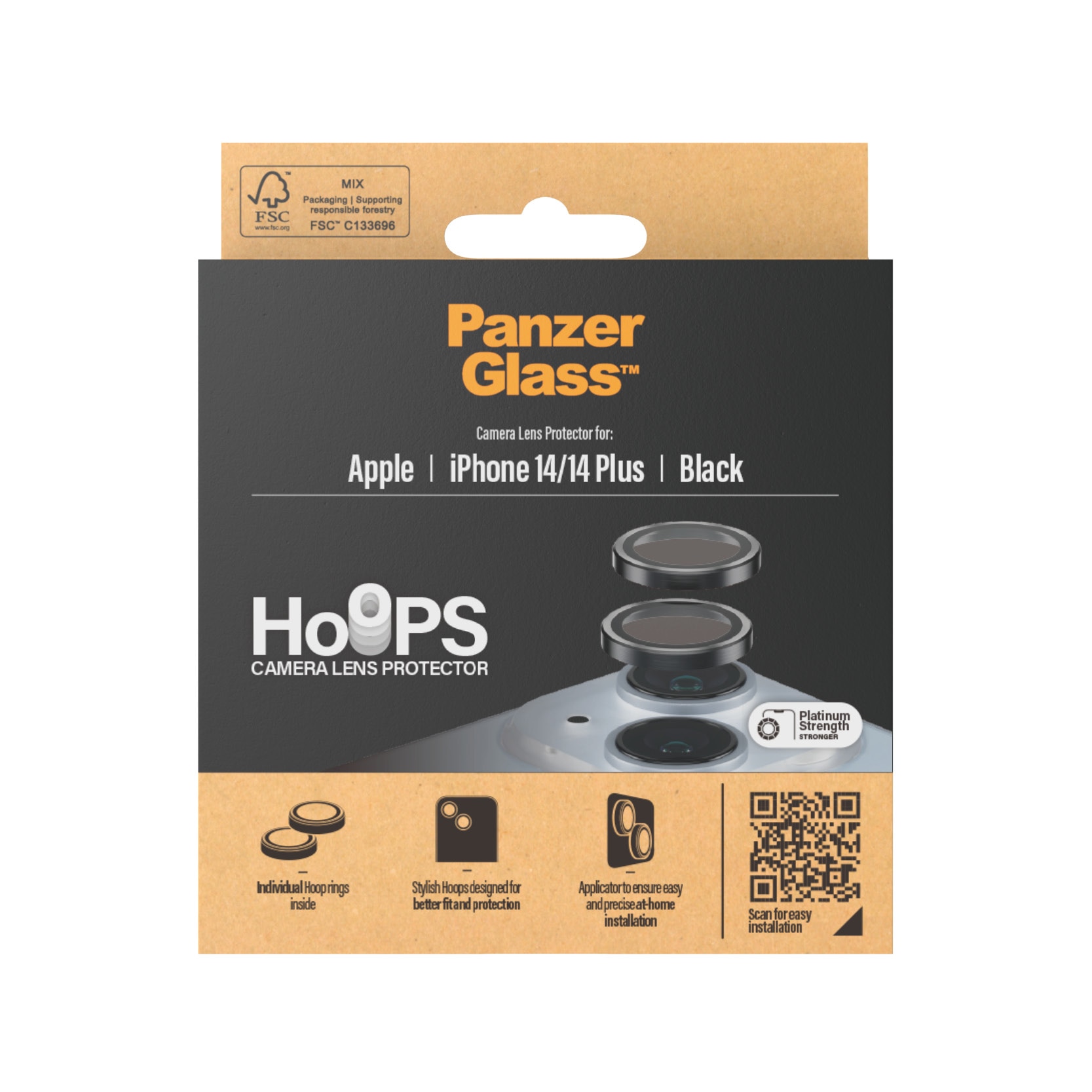 iPhone 14 Plus Hoops Camera Lens Protector Svart