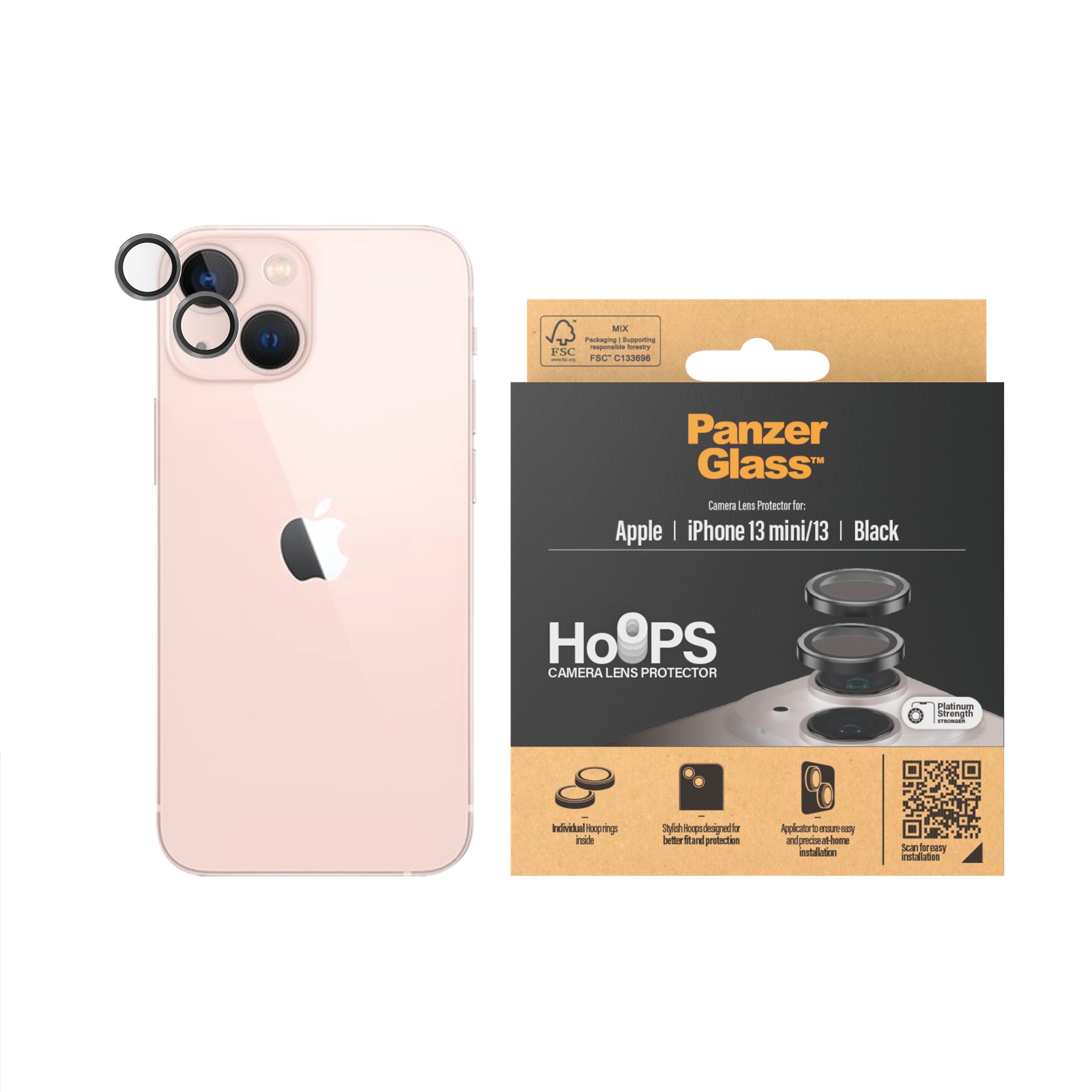 iPhone 13 Mini Hoops Camera Lens Protector Svart