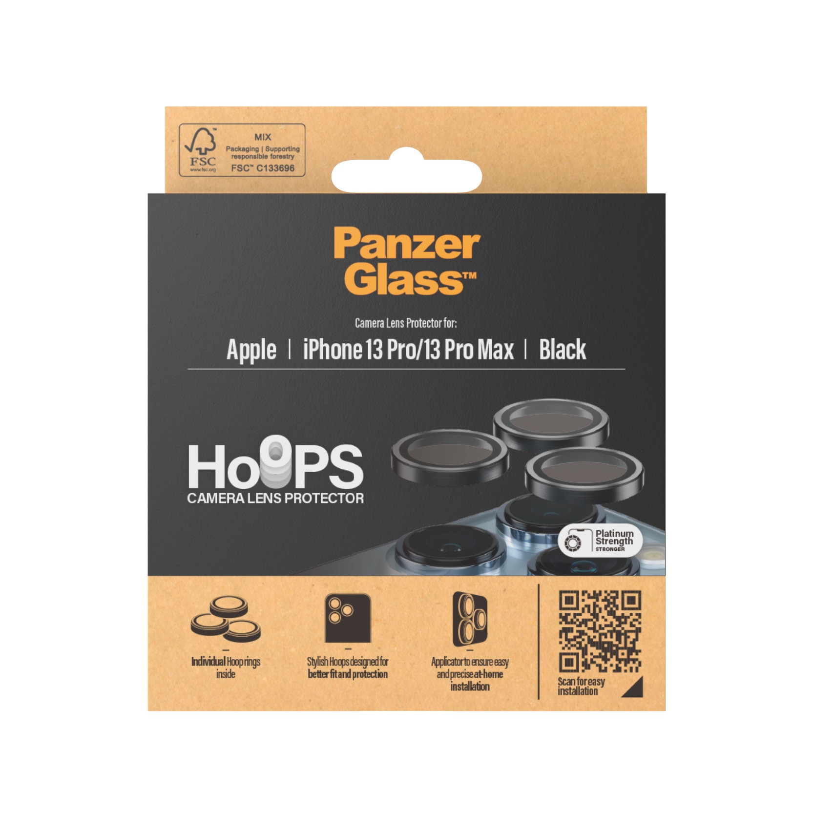 iPhone 13 Pro Hoops Camera Lens Protector Svart