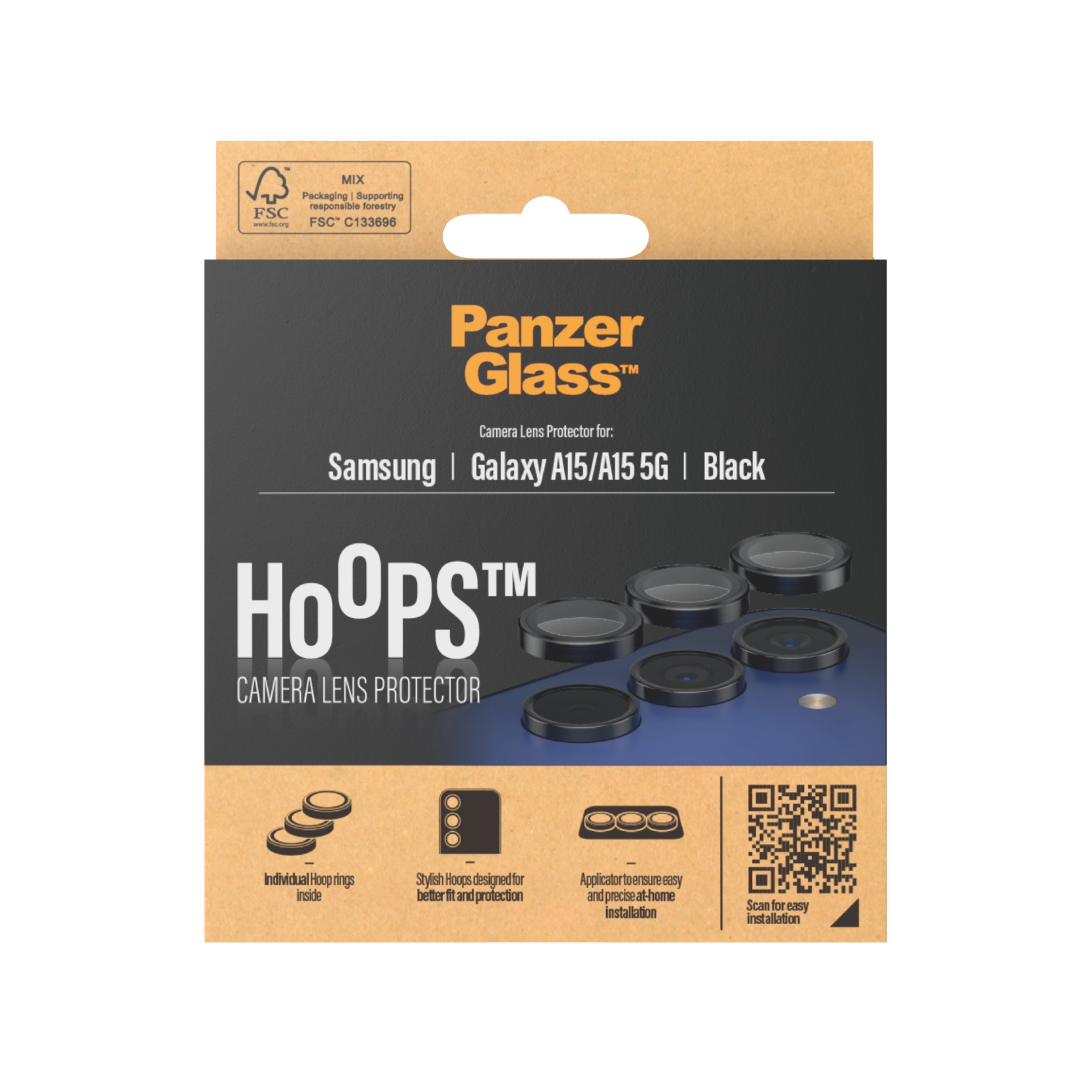 Samsung Galaxy A15 Hoops Camera Lens Protector Svart