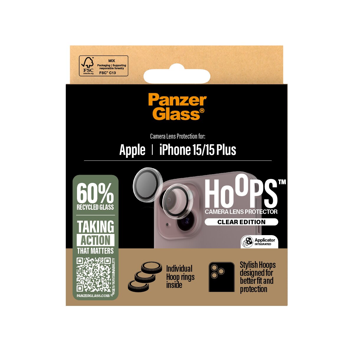iPhone 15 Hoops Camera Lens Protector Genomskinlig