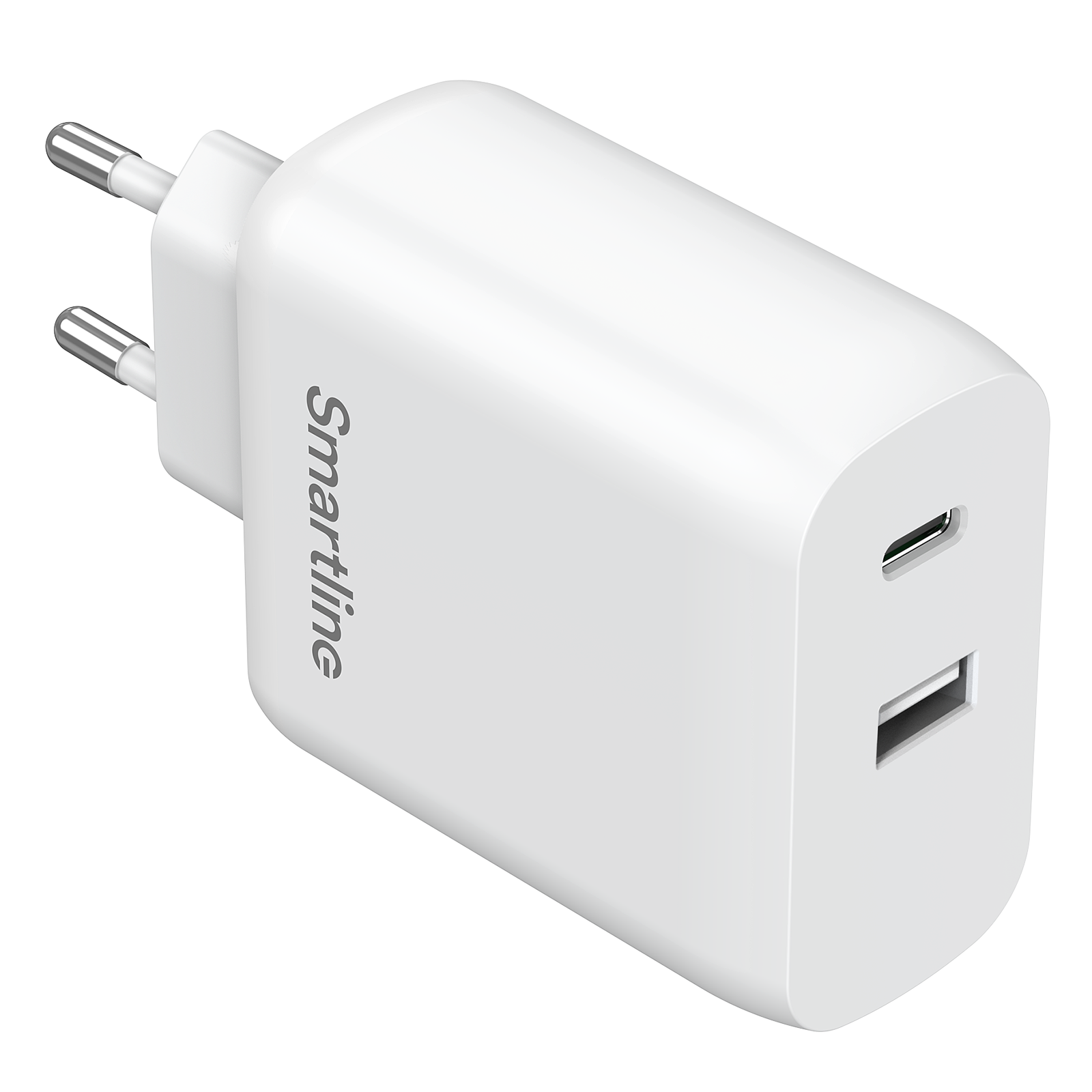 Power Delivery Laddare GaN 65W Dual USB-C+A Vit