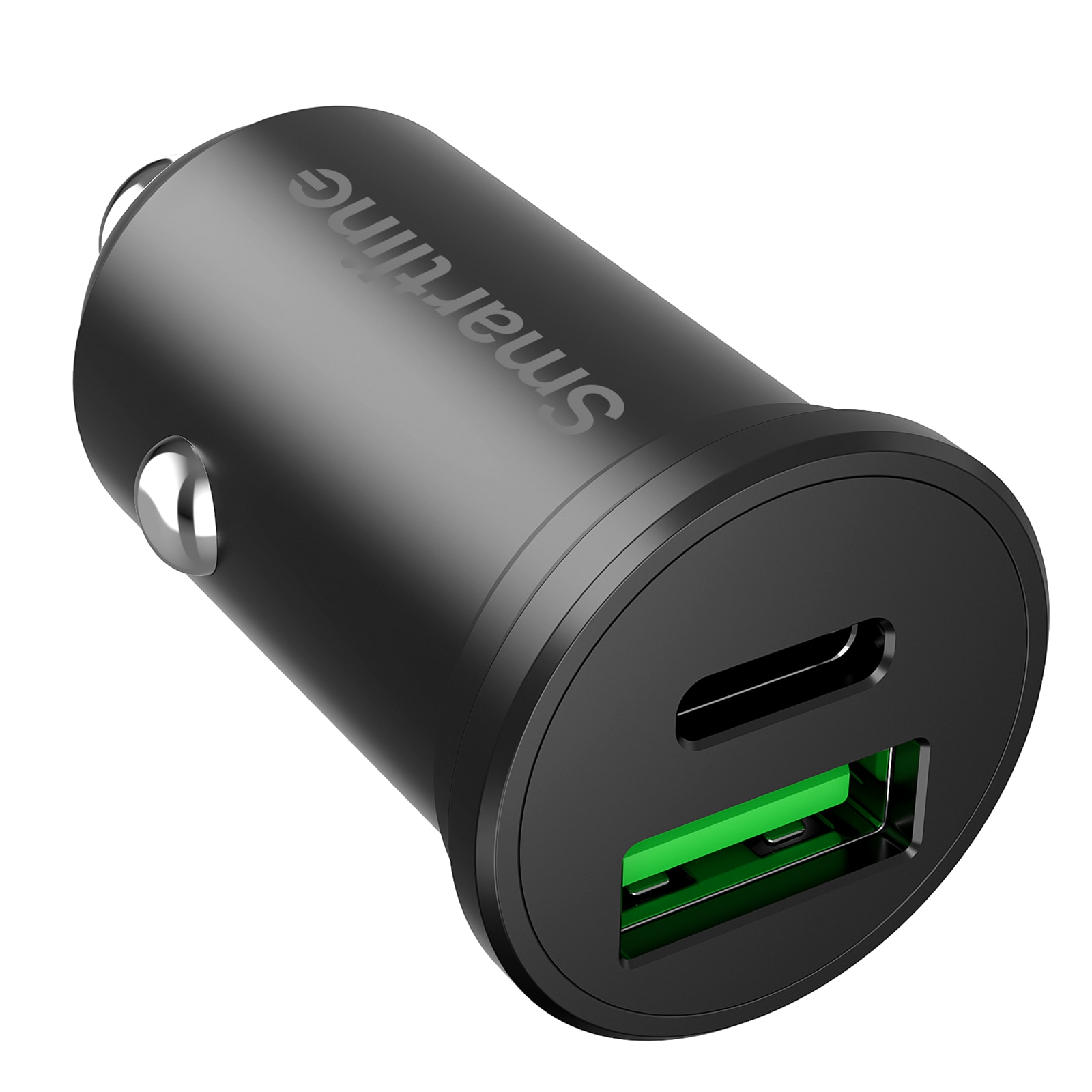 PD Dual Billaddare USB-C + USB-A 45W 12V-24V svart