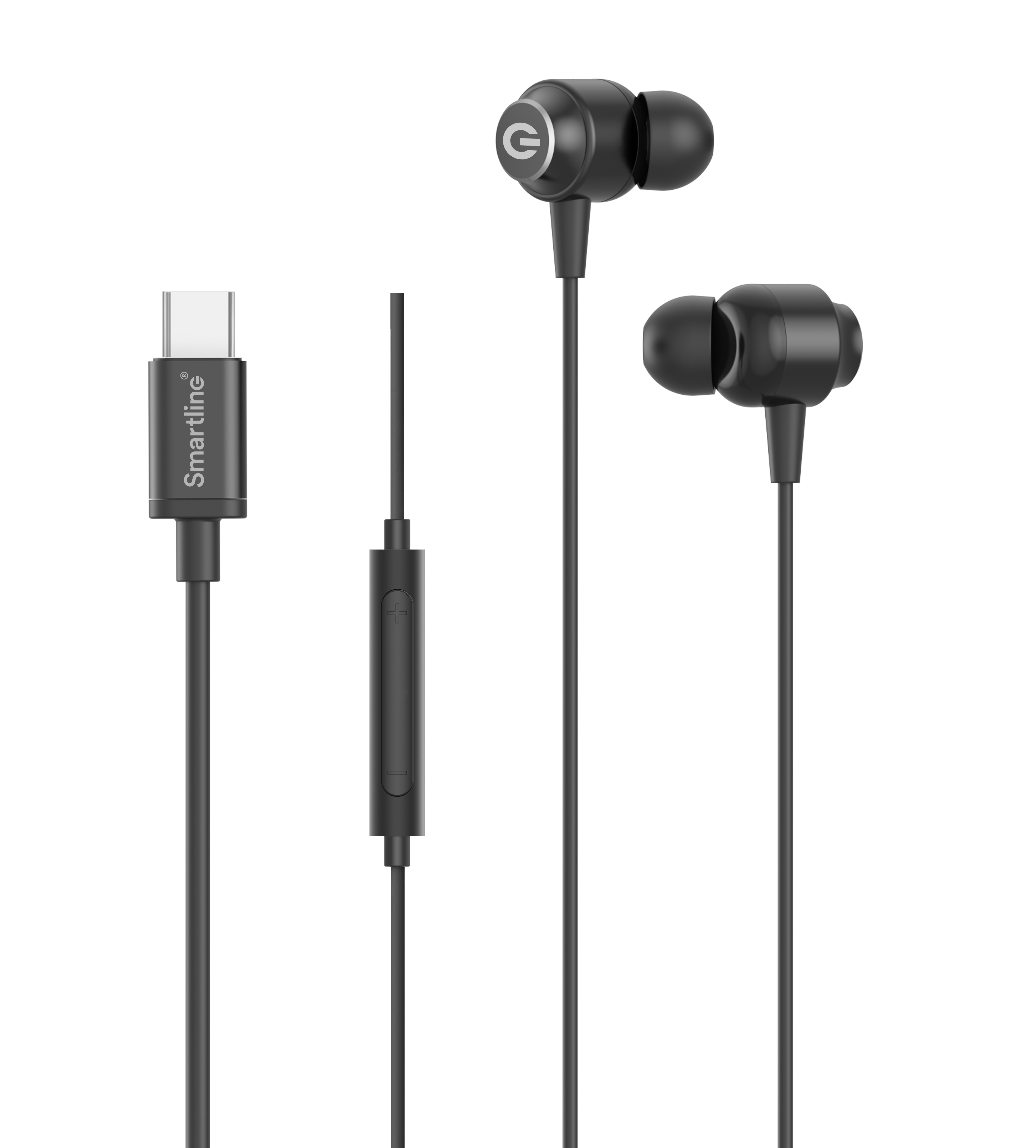 Trådbundna Hörlurar USB-C svart