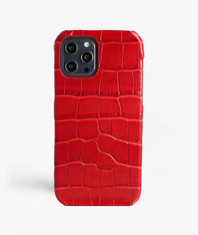 Skal iPhone 12 Pro Max Croco Röd