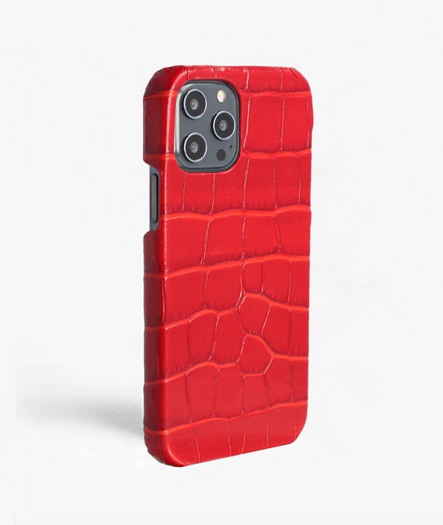Skal iPhone 12 Pro Max Croco Röd