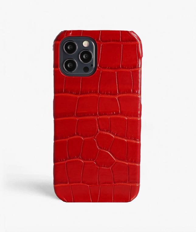 Skal iPhone 12/iPhone 12 Pro Croco Röd
